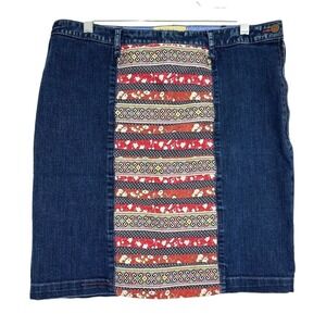 Anthropologie Holding Horses Jean Pencil Skirt Size 31 Ribbon Row Rustic Cowgirl
